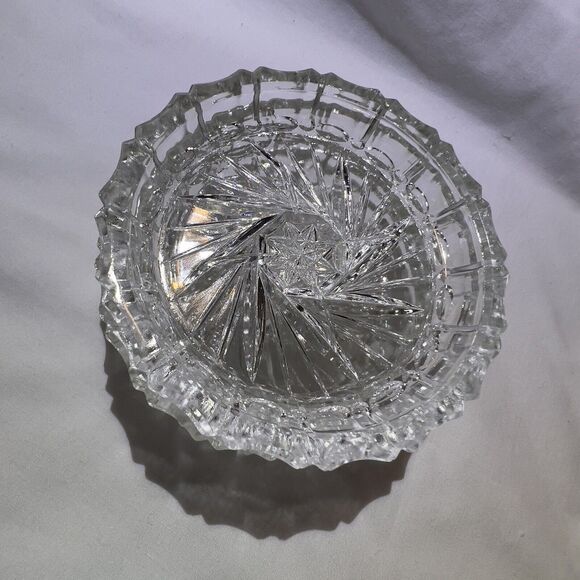 VTG Crystal Bohemia Pinwheel Czechoslovakia Brunswick Star 4 Set Glass Coasters - Picture 4 of 13